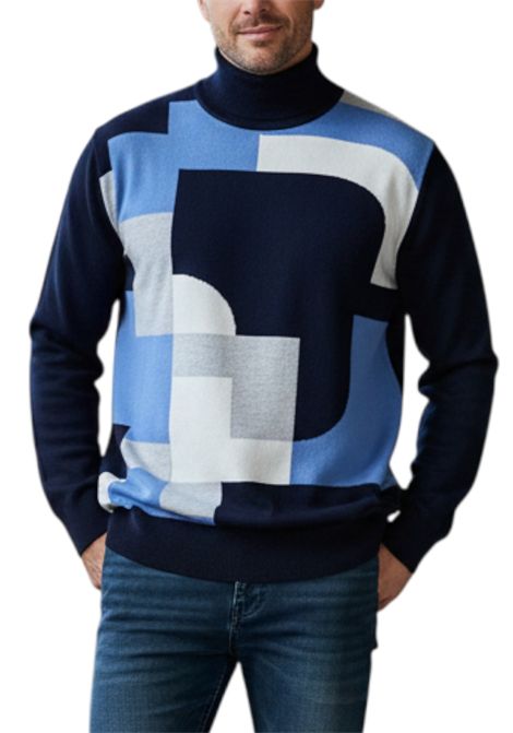 Abstract patterned turtleneck jumper MASQ | sweaters | M5625 70686091